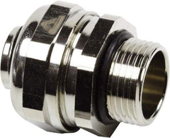 Anaconda Sealtite - 1-1/4" Trade, Nickel Plated Brass Threaded Straight Liquidtight Conduit Connector - Partially Insulated - Americas Industrial Supply