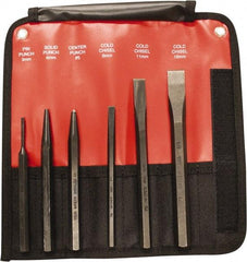 Mayhew - 6 Piece, 9/32 to 5/32", Pin & Pilot Punch Set - Hex Shank, Steel, Comes in Kit Bag - Americas Industrial Supply
