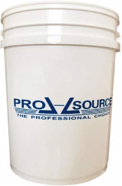 PRO-SOURCE - 5 Gal, 14.5669" High, High-Density Polyethylene Round White Single Pail - Handle Included, 11-7/16" Top Length x 11.46" Top Width x 11.46" Top Diam - Americas Industrial Supply