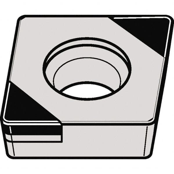 Kennametal - CCGW32.50.5 MT Grade KBH10 CBN Turning Insert - 80° Diamond, 3/8" Inscr Circle, 5/32" Thick, 0.008" Corner Radius - Americas Industrial Supply