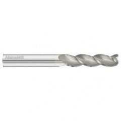 1/2 Dia. x 4 Overall Length 3-Flute .030 C/R Solid Carbide SE End Mill-Round Shank-Center Cut-FC5 - Americas Industrial Supply