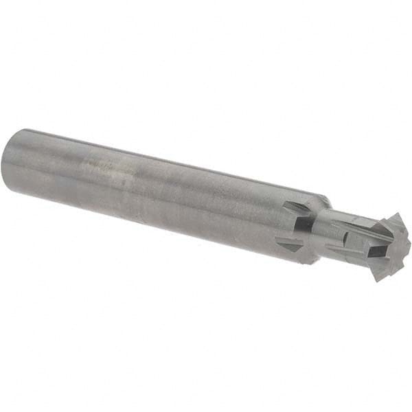 Accupro - 3/8° 3/8" Cut Diam, 1/8" Cut Width, 3/8" Shank, Solid Carbide Double-Angle Cutter - Americas Industrial Supply