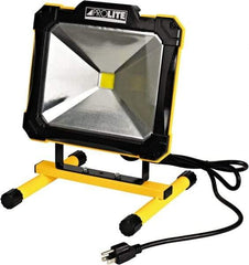 Value Collection - 120 Volt, 50 Watt, Electric, LED Portable Floor Work Light - 6' Cord, 1 Head, 5,000 Lumens, Aluminum - Americas Industrial Supply