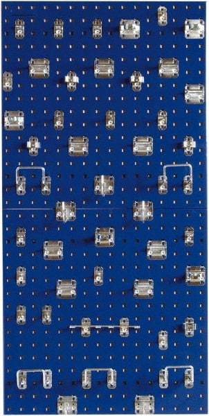 Triton - 24" Wide x 24" High Peg Board Kit - 2 Panels, 46 Hooks, Steel with Epoxy Coating, Blue - Americas Industrial Supply