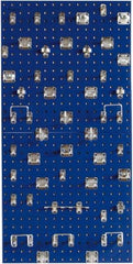 Triton - 24" Wide x 24" High Peg Board Kit - 2 Panels, 46 Hooks, Steel with Epoxy Coating, Blue - Americas Industrial Supply