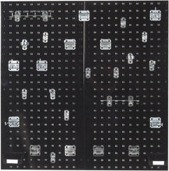 Triton - 18" Wide x 36" High Peg Board Kit - 2 Panels, 28 Hooks, Steel with Epoxy Coating, Black - Americas Industrial Supply