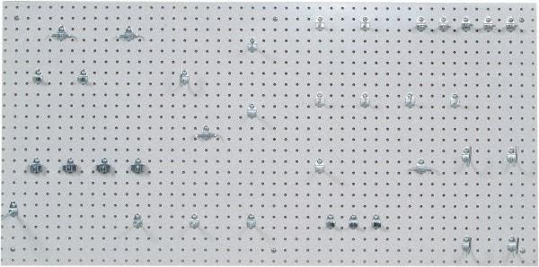 Triton - 24" Wide x 48" High Peg Board Kit - 1 Panel, 36 Hooks, Polypropylene, White - Americas Industrial Supply