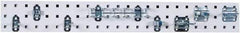 Triton - 4-1/2" Wide x 36" High Peg Board Strip - 1 Panel, 8 Hooks, Steel with Epoxy Coating, White - Americas Industrial Supply