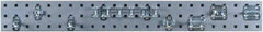 Triton - 4-1/2" Wide x 36" High Peg Board Strip - 1 Panel, 8 Hooks, Steel with Epoxy Coating, Silver - Americas Industrial Supply