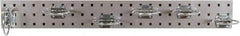 Triton - 4-1/2" Wide x 36" High Peg Board Strip - 1 Panel, 6 Hooks, Steel with Epoxy Coating, Silver - Americas Industrial Supply