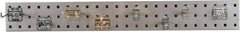 Triton - 4-1/2" Wide x 36" High Peg Board Strip - 1 Panel, 8 Hooks, Steel with Epoxy Coating, Silver - Americas Industrial Supply