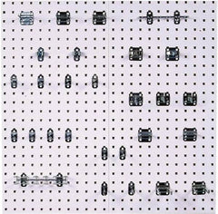 Triton - 18" Wide x 36" High Peg Board Kit - 2 Panels, 28 Hooks, Steel with Epoxy Coating, White - Americas Industrial Supply