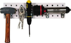 Triton - 4-1/2" Wide x 18" High Peg Board Strip - 1 Panel, 5 Hooks, Steel with Epoxy Coating, White - Americas Industrial Supply