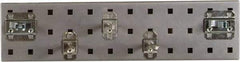 Triton - 4-1/2" Wide x 18" High Peg Board Strip - 1 Panel, 5 Hooks, Steel with Epoxy Coating, Silver - Americas Industrial Supply