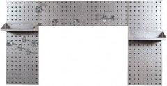 Triton - 30" Wide x 55" High Peg Board Strip - 3 Panels, 9 Hooks, Steel with Epoxy Coating, Silver - Americas Industrial Supply