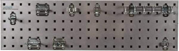 Triton - 9" Wide x 21-1/2" High Peg Board Strip - 1 Panel, 8 Hooks, Steel with Epoxy Coating, Silver - Americas Industrial Supply