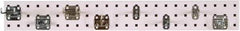 Triton - 4-1/2" Wide x 36" High Peg Board Strip - 1 Panel, 8 Hooks, Steel with Epoxy Coating, White - Americas Industrial Supply
