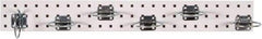 Triton - 4-1/2" Wide x 36" High Peg Board Strip - 1 Panel, 6 Hooks, Steel with Epoxy Coating, White - Americas Industrial Supply