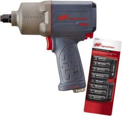 Ingersoll-Rand - 1/2" Drive, 8,500 RPM, 930 Ft/Lb Torque Impact Wrench Set - Pistol Grip Handle, 1,220 IPM, 90 psi, 1/4" NPT Inlet - Americas Industrial Supply