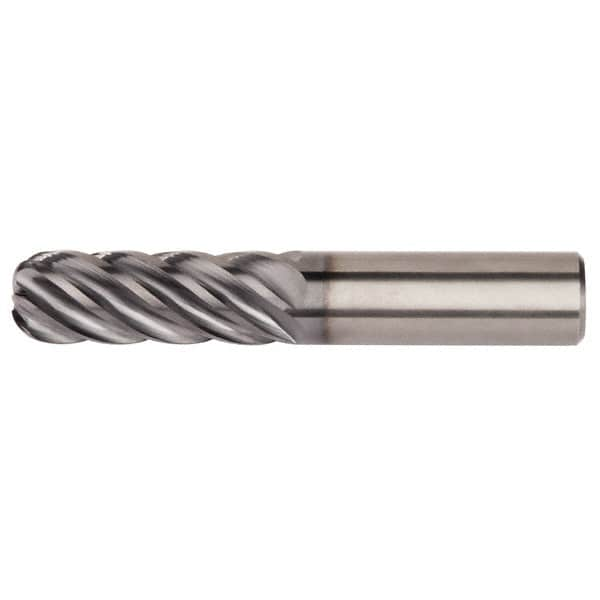 Kennametal - 3/4", 6 Flute, Single End, Solid Carbide, 0.09" Corner Radius End Mill - 5-1/2" OAL, 38° Helix, Right Hand Flute, 3" LOC, Right Hand Cut - Americas Industrial Supply