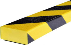 PRO-SAFE - 39" Long, Polyurethane Foam Type D Surface Guard - Black/Yellow, 1" High x 2" Wide Side - Americas Industrial Supply