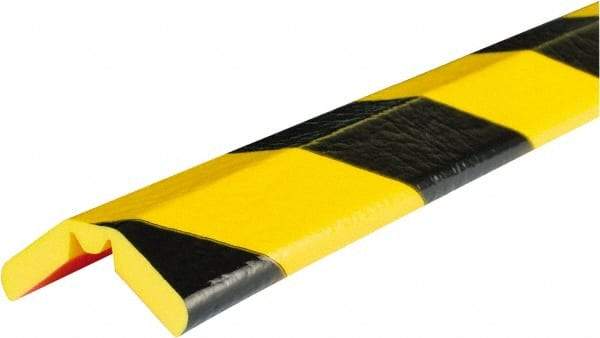 PRO-SAFE - 197" Long, Polyurethane Foam Type W Bumper Guard - Black/Yellow, 1" High x 2" Wide Side - Americas Industrial Supply