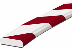 PRO-SAFE - 39" Long, Polyurethane Foam Type F Surface Guard - Red/White, 1" High x 2" Wide Side - Americas Industrial Supply