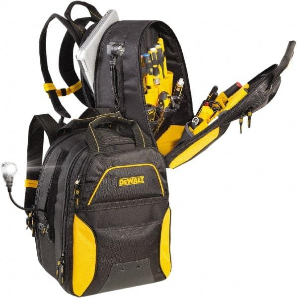 CLC - 33 Pocket Black & Yellow Ballistic Polyester Backpack Tool Bag - 13" Wide x 10-1/4" Deep x 17" High - Americas Industrial Supply