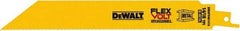 DeWALT - 8" Long x 1" Thick, Bi-Metal Reciprocating Saw Blade - Straight Profile, 14 to 18 TPI, Toothed Edge, Tang Shank - Americas Industrial Supply