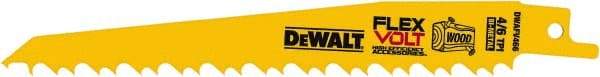 DeWALT - 6" Long x 1" Thick, Bi-Metal Reciprocating Saw Blade - Tapered Profile, 6 TPI, Toothed Edge, Tang Shank - Americas Industrial Supply