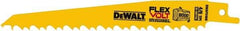 DeWALT - 6" Long x 1" Thick, Bi-Metal Reciprocating Saw Blade - Tapered Profile, 6 TPI, Toothed Edge, Tang Shank - Americas Industrial Supply