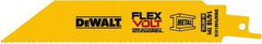 DeWALT - 6" Long x 1" Thick, Bi-Metal Reciprocating Saw Blade - Straight Profile, 14 to 18 TPI, Toothed Edge, Tang Shank - Americas Industrial Supply