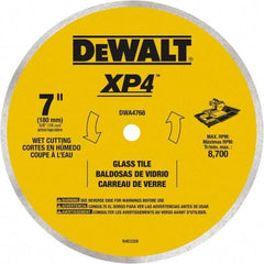 DeWALT - 7" Diam, 15.88mm Arbor Hole Diam, Continuous Edge Tooth Wet & Dry Cut Saw Blade - Steel, Smooth Action, Standard Round Arbor - Americas Industrial Supply