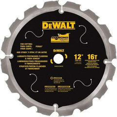 DeWALT - 12" Diam, 1" Arbor Hole Diam, 16 Tooth Wet & Dry Cut Saw Blade - Steel, Smooth Action, Standard Round Arbor - Americas Industrial Supply