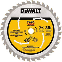 DeWALT - 7-1/4" Diam, 15.88mm Arbor Hole Diam, 36 Tooth Wet & Dry Cut Saw Blade - Steel, Smooth Action, Standard Round Arbor - Americas Industrial Supply