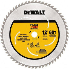 DeWALT - 12" Diam, 1" Arbor Hole Diam, 60 Tooth Wet & Dry Cut Saw Blade - Steel, Smooth Action, Standard Round Arbor - Americas Industrial Supply