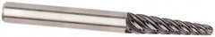Kennametal - 4° Taper Angle per Side, 1/4" Small End Diam, 1-9/16" LOC, Solid Carbide 6 Flute Tapered Ball End Mill - AlTiN Finish, 4" OAL, 1/2" Shank Diam, 38° Helix - Americas Industrial Supply