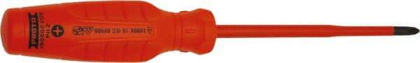 Proto - #2, 9-7/16" OAL, Insulated Phillips Screwdriver - 5" Blade Length, Round Shank, Impact & Chemical Resistant Handle - Americas Industrial Supply