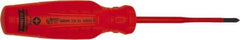 Proto - #1, 8-7/16" OAL, Insulated Phillips Screwdriver - 4" Blade Length, Round Shank, Impact & Chemical Resistant Handle - Americas Industrial Supply