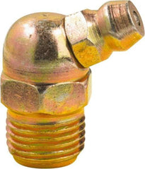 lumax - 65° Head Angle, 1/8 PTF Steel Grease Fitting Adapter - 7/16" Hex, 0.85" Overall Height, 0.29" Shank Length - Americas Industrial Supply