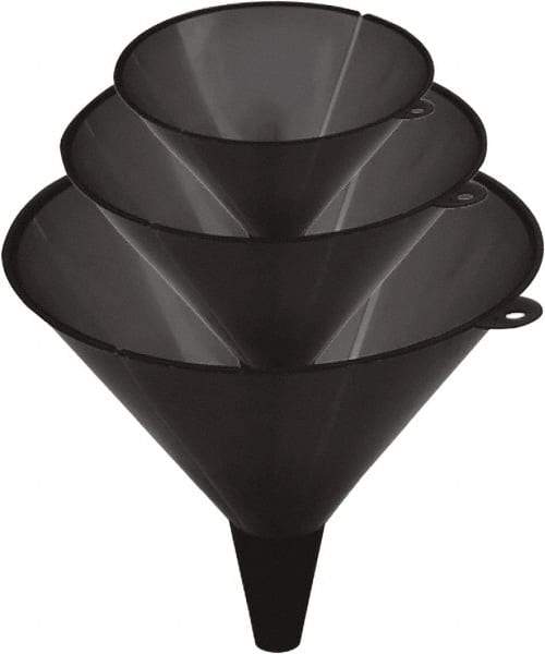 lumax - 48 oz Capacity Plastic Funnel Set - Straight Spout, Black - Americas Industrial Supply