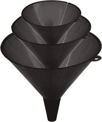 lumax - 48 oz Capacity Plastic Funnel Set - Straight Spout, Black - Americas Industrial Supply