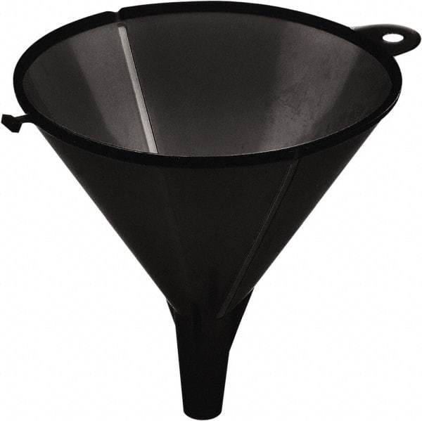 lumax - 8 oz Capacity Plastic Funnel - 4-1/2" Mouth OD, 1/2" Tip OD, 1-1/2" Straight Spout, Black - Americas Industrial Supply