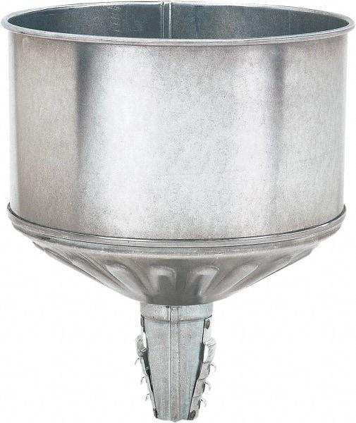 lumax - 256 oz Capacity Steel Funnel - 9-1/2" Mouth OD, 1-1/4" Tip OD, 3-3/4" Straight Spout, Silver - Americas Industrial Supply