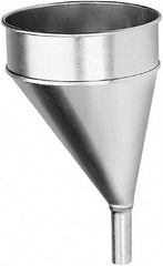 lumax - 204 oz Capacity Steel Funnel - 8-1/2" Mouth OD, 1-1/8" Tip OD, 3-1/4" Straight Spout, Silver - Americas Industrial Supply