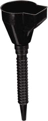 lumax - 32 oz Capacity Plastic Funnel - 4-1/4" Mouth OD, 1/2" Tip OD, 11-1/2" Flexible Spout, Black - Americas Industrial Supply