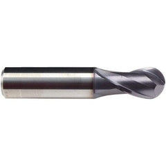 Emuge - 18mm Diam, 24mm LOC, 2 Flute Solid Carbide Ball End Mill - TiAlN Finish, Single End, 84mm OAL, 18mm Shank Diam, Ball Flute - Americas Industrial Supply