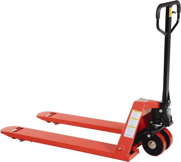 Vestil - 6,000 Lb Capacity, 7-3/4" Lift Industrial Pallet Truck - 2.88" Min Lift Height, 48" Fork Length x 7" Fork Width, 27" Overall Width - Americas Industrial Supply