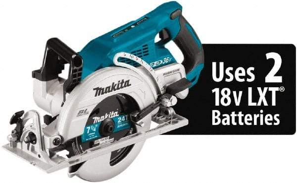 Makita - 18 Volt, 6-1/2" Blade, Cordless Circular Saw - 6,300 RPM, Lithium-Ion Batteries Not Included - Americas Industrial Supply