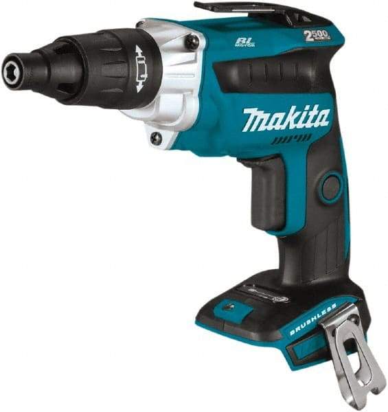 Makita - 18 Volt Lithium-Ion Battery Pistol Grip Cordless Screwdriver - 2,500 RPM, 79 In/Lb Torque - Americas Industrial Supply